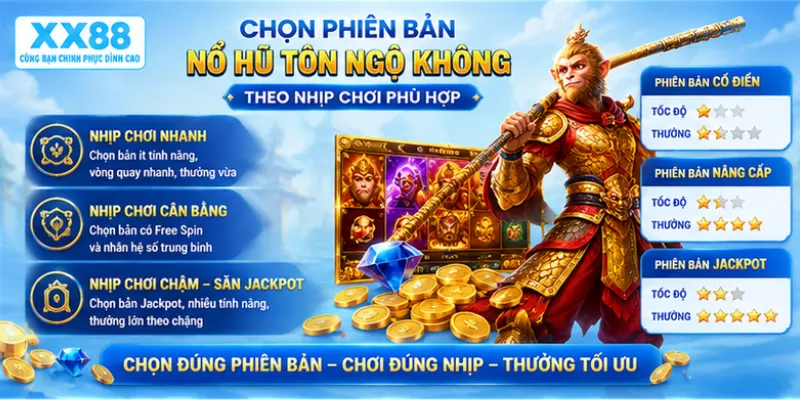 Chọn phiên bản nổ hũ Tôn Ngộ Không theo nhịp chơi phù hợp