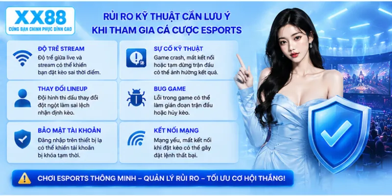 Rủi ro kỹ thuật cần lưu ý khi tham gia cá cược eSports